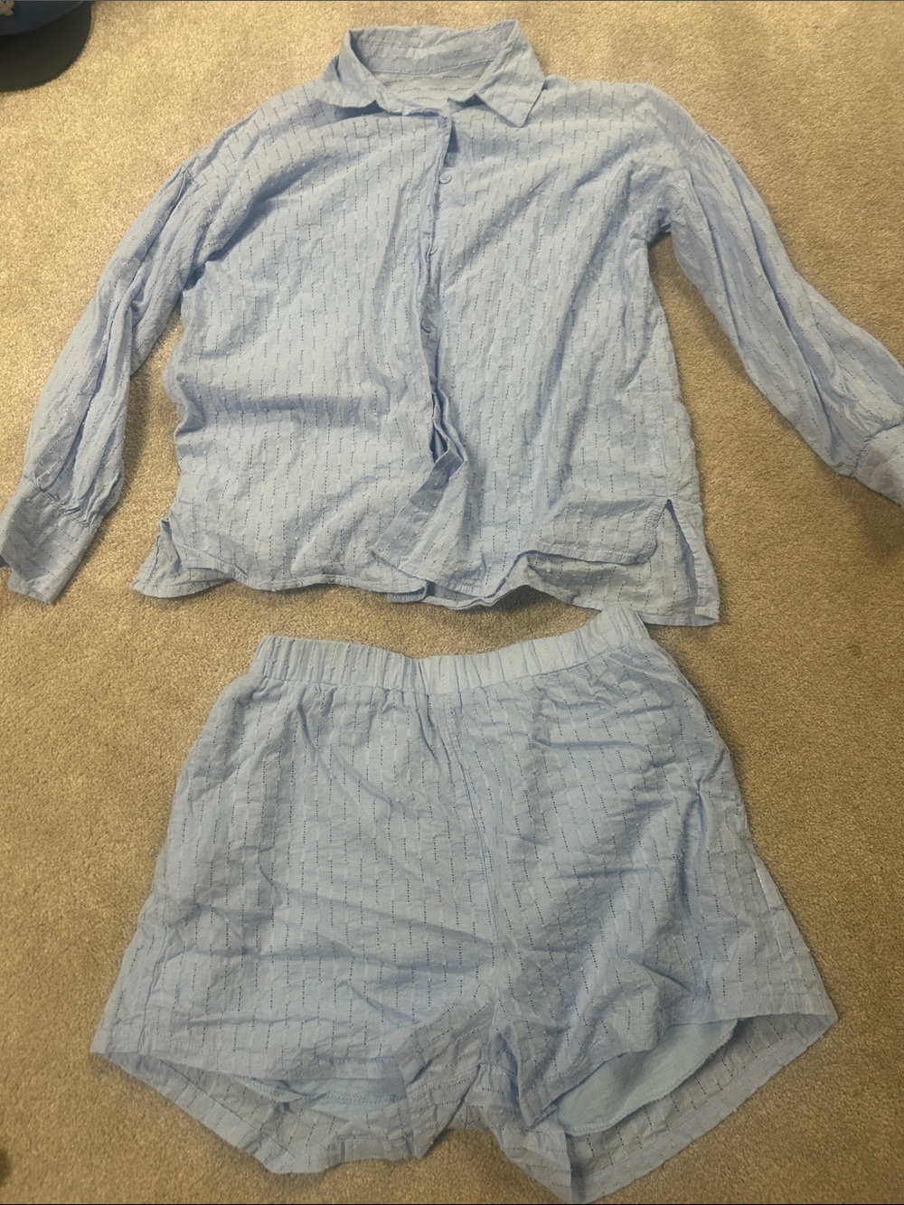 Light Blue Two-Piece Pajama Set